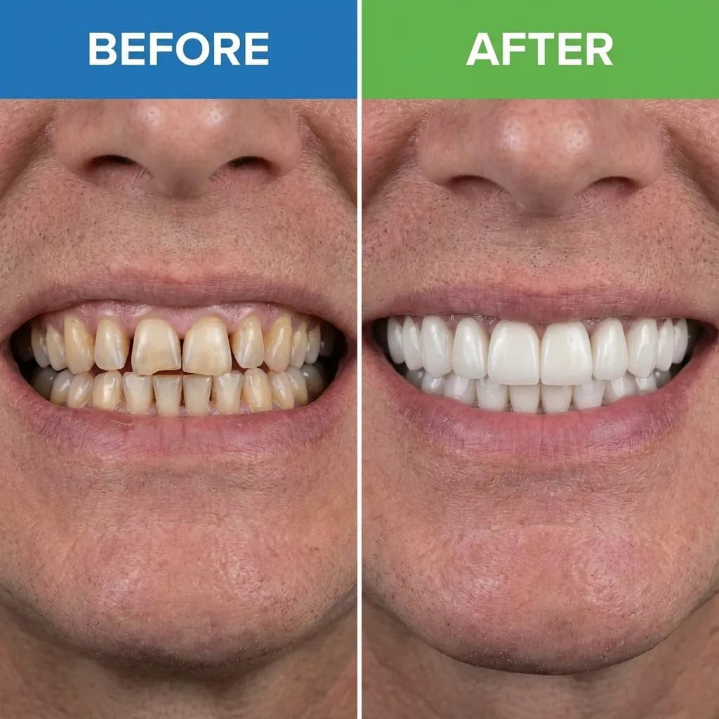 before and after full dental implant pics