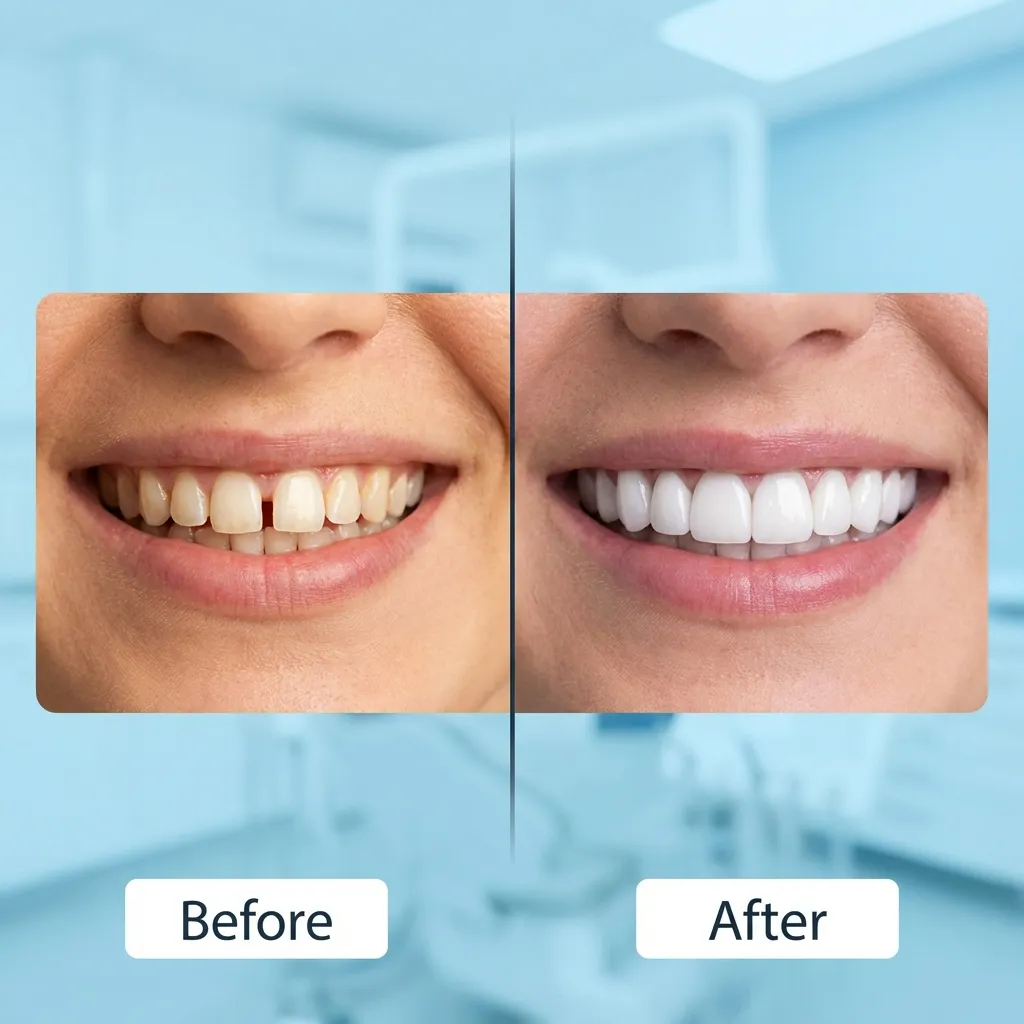 Veneers Before and After Simulation Comparison
